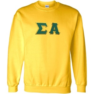 Greekgear Sigma Alpha Lettered Crewneck(Yellow)