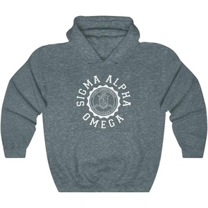 Greekgear Sigma Alpha Omega Unisex College Seal Hoodie(Dark Heather)