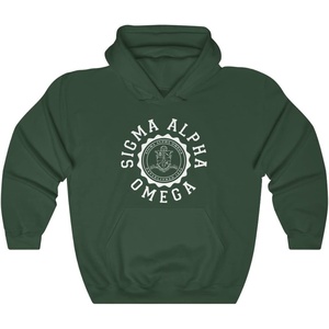 Greekgear Sigma Alpha Omega Unisex College Seal Hoodie(Forest Green)