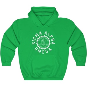 Greekgear Sigma Alpha Omega Unisex College Seal Hoodie(Irish Green)