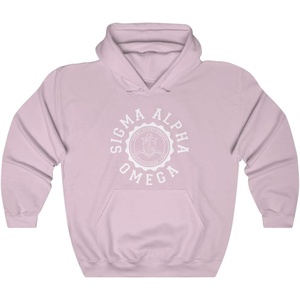 Greekgear Sigma Alpha Omega Unisex College Seal Hoodie(Light Pink)