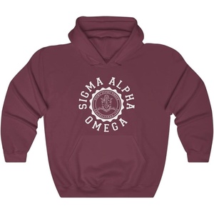Greekgear Sigma Alpha Omega Unisex College Seal Hoodie(Maroon)