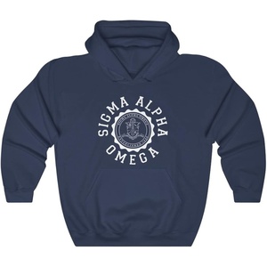 Greekgear Sigma Alpha Omega Unisex College Seal Hoodie(Navy)