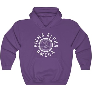 Greekgear Sigma Alpha Omega Unisex College Seal Hoodie(Purple)