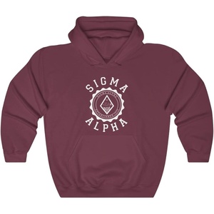 Greekgear Sigma Alpha Unisex College Seal Hoodie(Maroon)