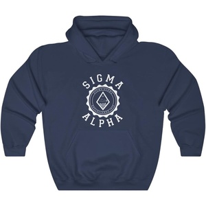 Greekgear Sigma Alpha Unisex College Seal Hoodie(Navy)