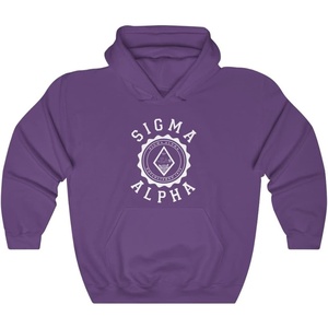 Greekgear Sigma Alpha Unisex College Seal Hoodie(Purple)