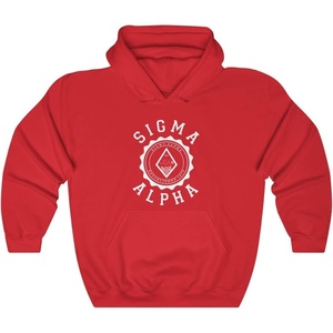 Greekgear Sigma Alpha Unisex College Seal Hoodie(Red)