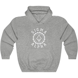 Greekgear Sigma Alpha Unisex College Seal Hoodie(Sport Grey)