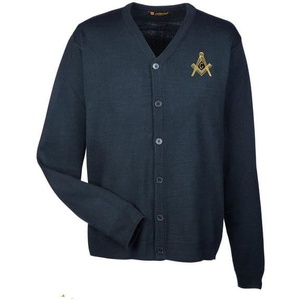 Mason/Freemason Letterman Cardigan Sweater(Navy Blue)