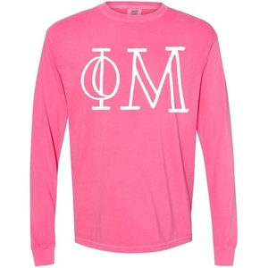 Phi Mu Greek Long Sleeve T-Shirt(Neon Pink)