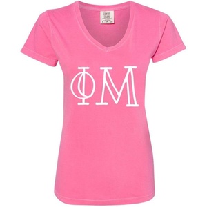 Phi Mu V-Neck T-Shirt(Crunchberry)