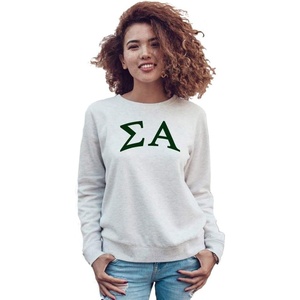 Sigma Alpha Arched Greek Lettered Crewneck Sweatshirt(Light Grey)