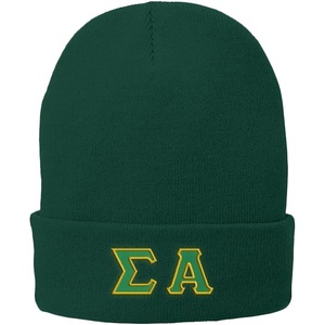 Sigma Alpha Big Greek Lettered Knit Cap(Green)