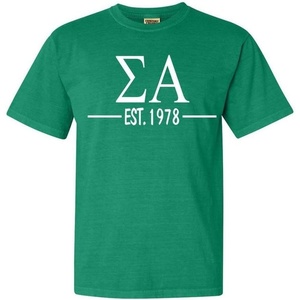 Sigma Alpha Custom Greek Lettered Short Sleeve T-Shirt(Grass)