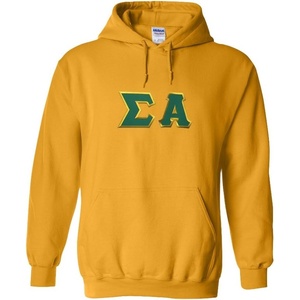 Sigma Alpha Lettered Hooded Sweatshirt(Athletic Gold)