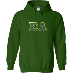 Sigma Alpha Lettered Hooded Sweatshirt(Forest Green)