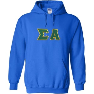 Sigma Alpha Lettered Hooded Sweatshirt(Royal Blue)