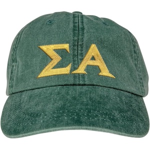 Sigma Alpha Lettered Premium Pastel Hat(Forest Green)