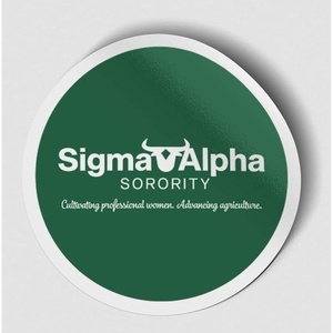 Sigma Alpha Logo Round Decal White(Green)