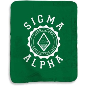 Sigma Alpha Seal Sherpa Lap Blanket Forest Green