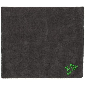 Sigma Alpha Sherpa Blanket Charcoal w/Kelly Green Thread Color