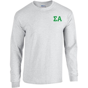Sigma Alpha World Famous Crest Long Sleeve T-Shirt(Light Grey)