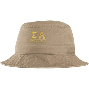 Women’s Sigma Alpha Sorority Greek Letter Bucket Hat in Khaki