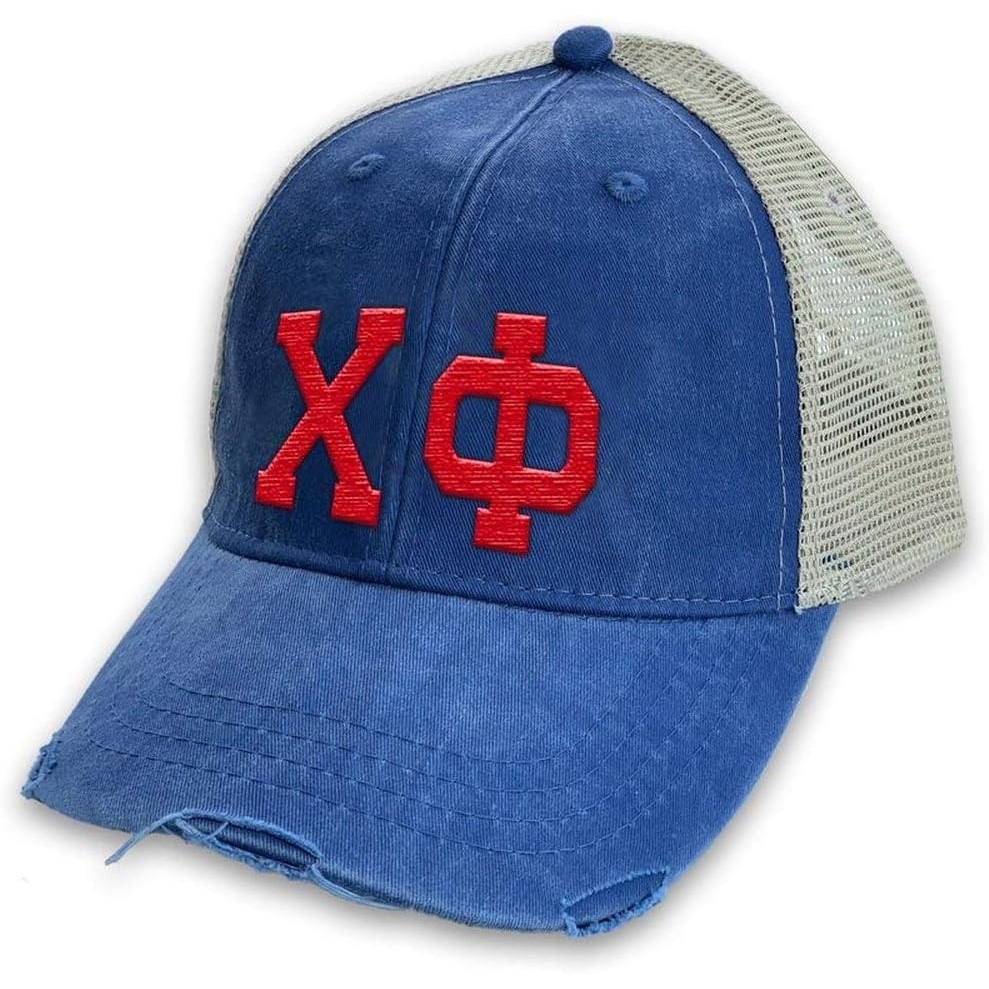 image:imageChi Phi Distressed Trucker Hat RoyalTan