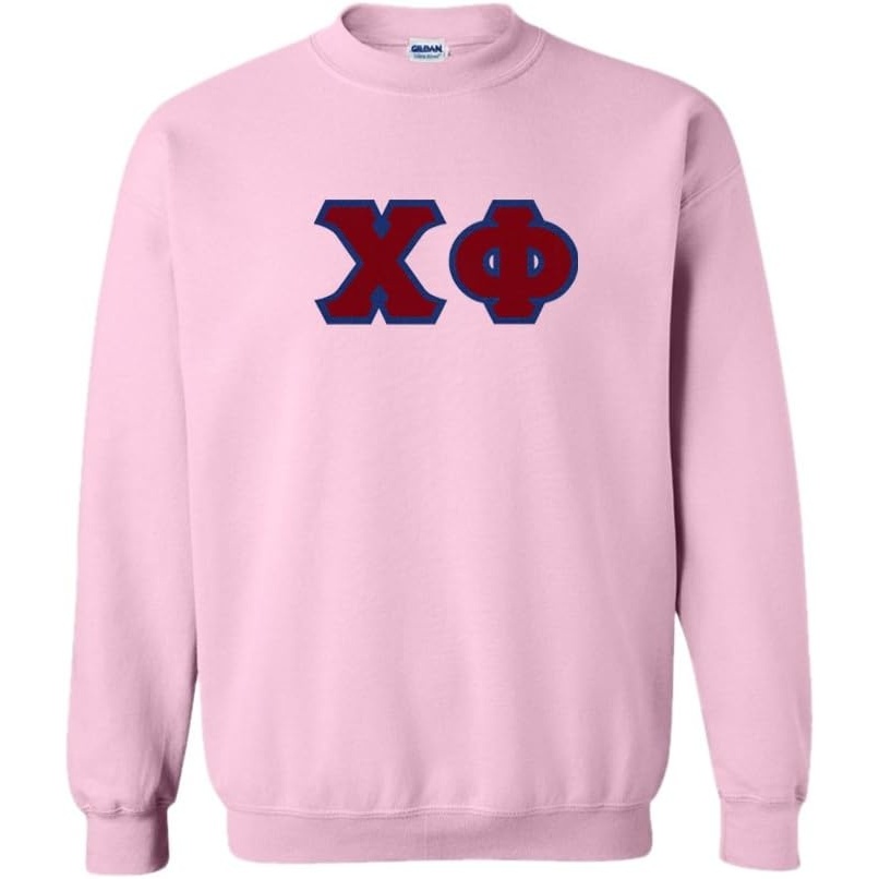 image:imageGreekgear Chi Phi Custom Twill Crewneck SweatshirtLight Pink