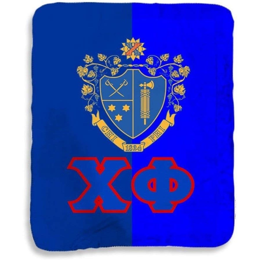 image:imageGreekgear Chi Phi Two Tone Sherpa Lap Blanket