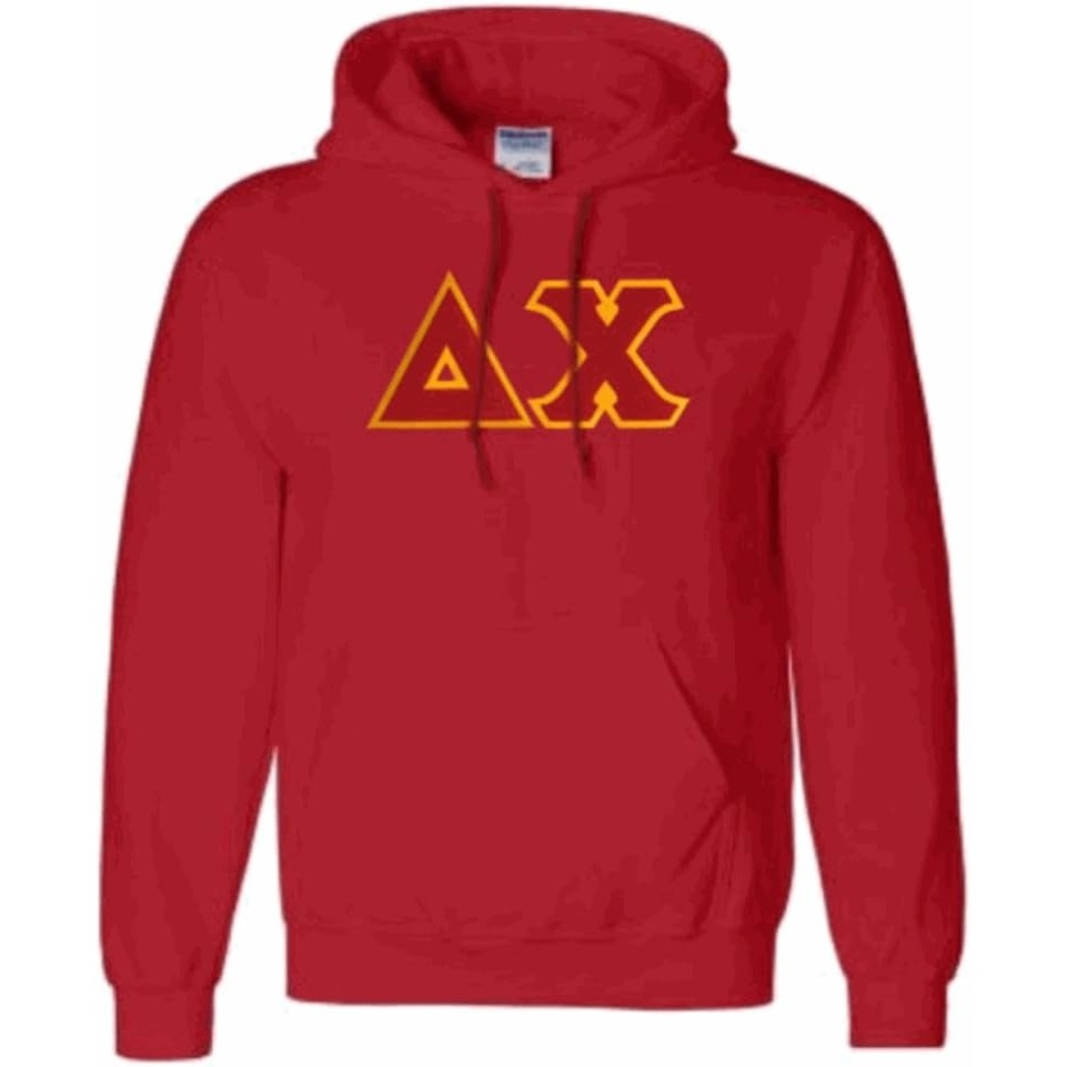 image:imageGreekgear Delta Chi Lettered Hooded SweatshirtRed