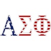 Alpha Sigma Phi American Flag Greek Letter Sticker – 2.5″ Tall