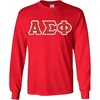 Alpha Sigma Phi Fraternity Crest Twill Letter Longsleeve Tee(Red)