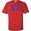 Chi Phi Fraternity Crest Twill Letter Tee(Red)