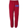 Chi Phi Greek Lettered Thigh Sweatpants(Red)