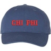 Chi Phi Pigment Dyed Baseball Cap(Navy W/Red Thread Color)