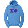 Chi Phi Pigment-Dyed Lettered Hooded Sweatshirt(Blue Moon)