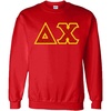 Delta Chi Fraternity Crest Twill Letter Crewneck Sweatshirt(Red)