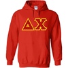 Delta Chi Fraternity Crest Twill Letter Hooded Sweatshirt(Red)