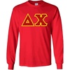 Delta Chi Fraternity Crest Twill Letter Longsleeve Tee(Red)