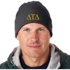 Delta Tau Delta DTD Greek Letter Knit Cap(Dark Grey W/Light Gold Thread Color)