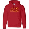 Greekgear Delta Chi Lettered Hooded Sweatshirt(Red)