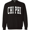 Greekgear Men’s Chi Phi BIG TEXT Crewneck Sweatshirt Black(Black)