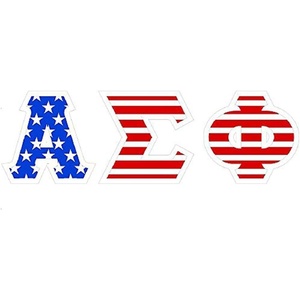 Alpha Sigma Phi American Flag Greek Letter Sticker