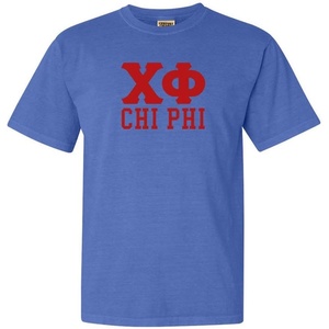 Chi Phi Greek Heavyweight T-Shirt(Mystic Blue)