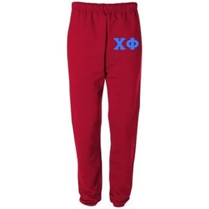 Chi Phi Greek Lettered Thigh Sweatpants(Red)