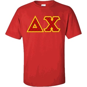 Delta Chi Fraternity Crest Twill Letter Tee(Red)