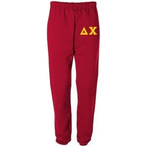 Delta Chi Greek Lettered Thigh Sweatpants(Red)