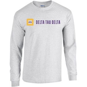 Delta Tau Delta DTD Logo Long Sleeve Tee(Light Grey)